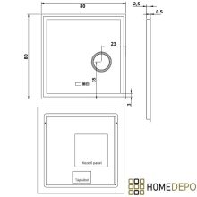 HD Genova 80 cm széles fali szögletes LED okostükör kozmetikai tükörrel, ambient világítással, érintőkapcsolóval, digitális órával és páramentesítő funkcióval