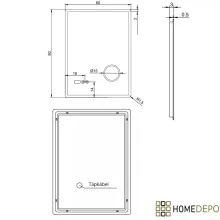 HD Arezzo 60 cm széles fali szögletes LED okostükör kozmetikai tükörrel, ambient világítással, érintőkapcsolóval, digitális órával és páramentesítő funkcióval