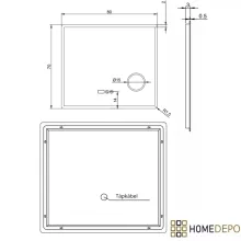 HD Arezzo 80 cm széles fali szögletes LED okostükör kozmetikai tükörrel, ambient világítással, érintőkapcsolóval, digitális órával és páramentesítő funkcióval