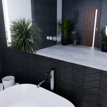 HD Bari 120 cm széles fali szögletes LED okostükör kozmetikai tükörrel, érintőkapcsolóval, digitális órával és páramentesítő funkcióval