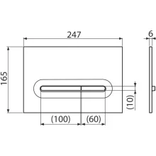 Alca M1876 nyomólap beépíthető WC tartályhoz, kettős öblítésű, matt fehér