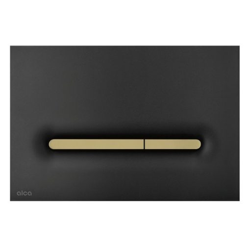 Alca M1878-7 nyomólap beépíthető WC tartályhoz, kettős öblítésű, matt fekete-arany