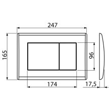 Alca M272 nyomólap beépíthető WC tartályhoz, kettős öblítésű, matt króm