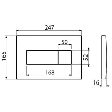 Alca M378 nyomólap beépíthető WC tartályhoz, kettős öblítésű, fényes fekete