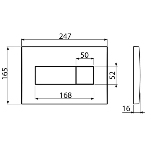 Alca M378 nyomólap beépíthető WC tartályhoz, kettős öblítésű, fényes fekete