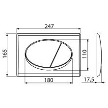 Alca M71 nyomólap beépíthető WC tartályhoz, kettős öblítésű, fényes króm