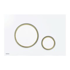   Alca M775 nyomólap beépíthető WC tartályhoz, kettős öblítésű, fényes fehér-arany