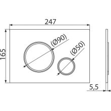 Alca M778 nyomólap beépíthető WC tartályhoz, kettős öblítésű, matt fekete