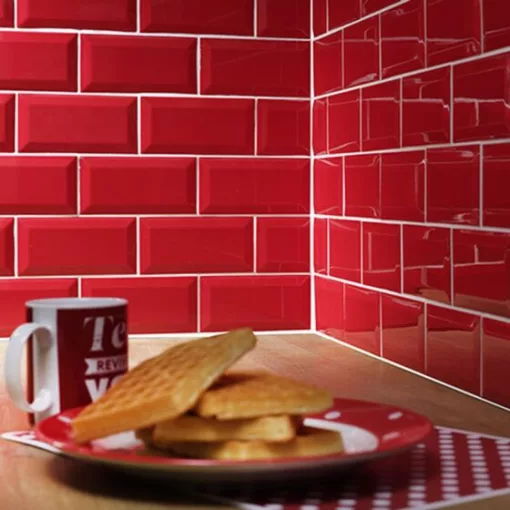 Metro Red 10x20 fényes porcelán falburkolat