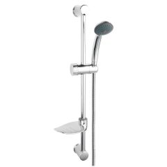   FERRO SIMPLA króm csúszórudas zuhanyszett 1 funkciós kézizuhannyal és szappantartóval