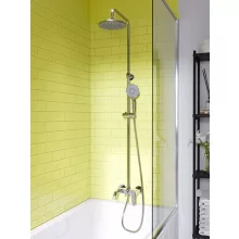 Ferro Algeo króm kádtöltő csaptelep komplett zuhany rendszerrel és esőztetővel