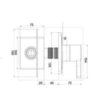 Cerastyle Lux egykaros bidé csaptelep, falsík alatti, hidegvizes