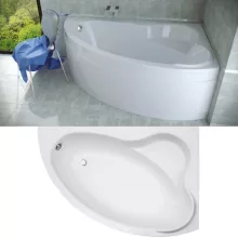 Besco ADA 140x90 jobbos aszimmetrikus íves akril sarokkád