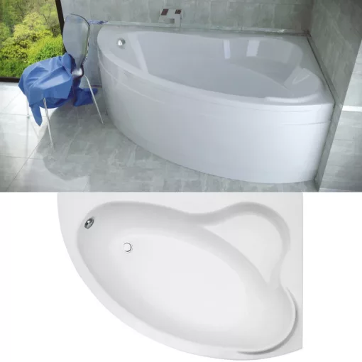 Besco ADA 140x90 jobbos aszimmetrikus íves akril sarokkád