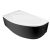   Besco CORNEA COMFORT Black 140x80/150x100 aszimmetrikus íves akril sarokkád lábbal és matt fekete előlappal