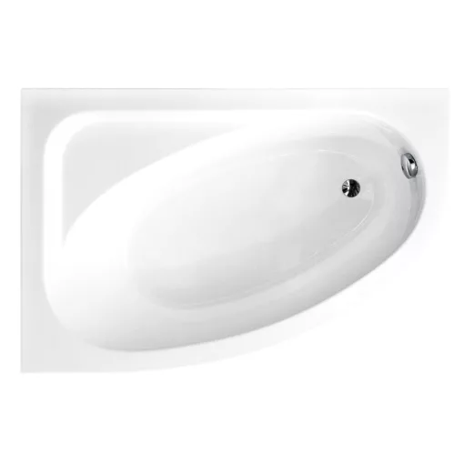 Besco CORNEA COMFORT Black 140x80/150x100 aszimmetrikus íves akril sarokkád lábbal és matt fekete előlappal