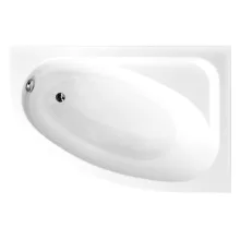 Besco CORNEA COMFORT Black 140x80 jobbos aszimmetrikus íves akril sarokkád lábbal és matt fekete előlappal