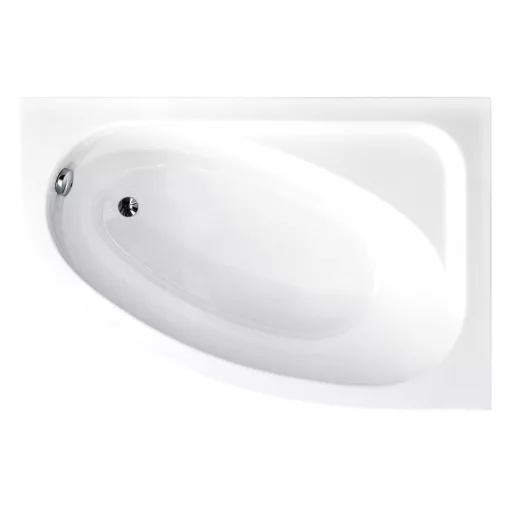 Besco CORNEA COMFORT Black 140x80 jobbos aszimmetrikus íves akril sarokkád lábbal és matt fekete előlappal