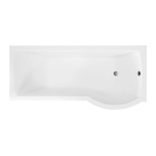 Besco INSPIRO 150x70 jobbos íves P-alakú akril zuhanykád kihajtható kádparavánnal, lábbal, elő- és oldallappal