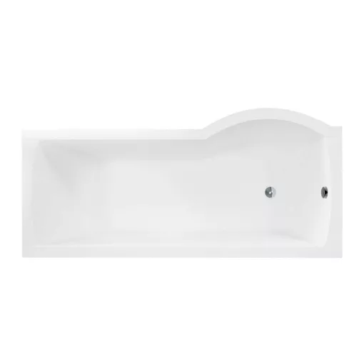 Besco INSPIRO 170x70 balos íves P-alakú akril zuhanykád kihajtható kádparavánnal, lábbal, elő- és oldallappal