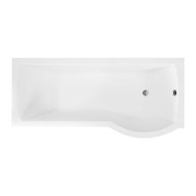 Besco INSPIRO 170x70 jobbos íves P-alakú akril zuhanykád kihajtható kádparavánnal, lábbal