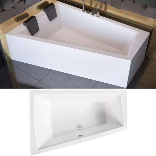 Besco INTIMA DUO 180x125 balos aszimmetrikus íves akril sarokkád lábbal