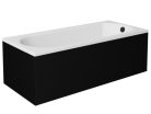 Besco INTRICA Black 160x75 egyenes akril kád lábbal, matt fekete elő- és oldallappal
