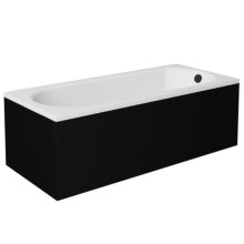 Besco INTRICA Black 150x75 egyenes akril kád lábbal, matt fekete elő- és oldallappal
