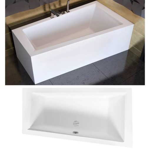 Besco INTIMA 150x85 jobbos aszimmetrikus íves akril sarokkád lábbal