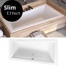 Besco INTIMA SLIM 150x85 jobbos aszimmetrikus íves akril sarokkád lábbal