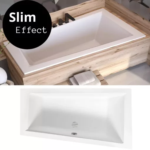 Besco INTIMA SLIM 150x85 jobbos aszimmetrikus íves akril sarokkád lábbal