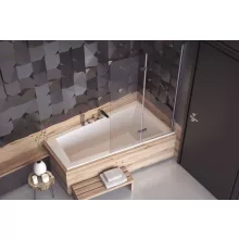 Besco INTIMA SLIM 150x85 jobbos aszimmetrikus íves akril sarokkád lábbal