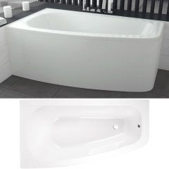 Besco LUNA 150x80 aszimmetrikus íves akril sarokkád