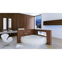 Besco LUKSJA 150x150 szimmetrikus íves akril sarokkád lábbal