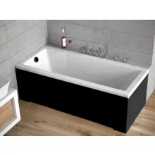 Besco MODERN Black 170x70 egyenes akril kád lábbal, matt fekete elő- és oldallappal