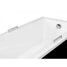 Besco MODERN Black 160x70 egyenes akril kád lábbal, matt fekete elő- és oldallappal