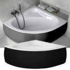 Besco MIA Black 140x140 szimmetrikus íves akril sarokkád lábbal és matt fekete előlappal