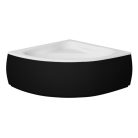 Besco MIA Black 140x140 szimmetrikus íves akril sarokkád lábbal és matt fekete előlappal