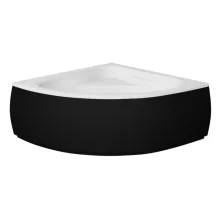 Besco MIA Black 140x140 szimmetrikus íves akril sarokkád lábbal és matt fekete előlappal