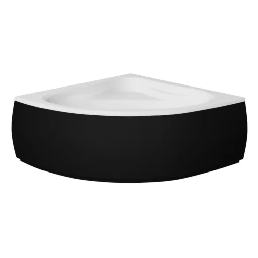 Besco MIA Black 140x140 szimmetrikus íves akril sarokkád lábbal és matt fekete előlappal