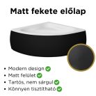 Besco MIA Black 140x140 szimmetrikus íves akril sarokkád lábbal és matt fekete előlappal