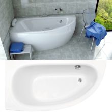 Besco MILENA 150x70 aszimmetrikus íves akril sarokkád