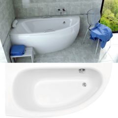 Besco MILENA 150x70 aszimmetrikus íves akril sarokkád