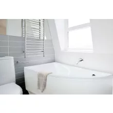 Besco PRAKTIKA 150x70  balos aszimmetrikus íves akril sarokkád