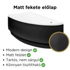 Besco PRAKTIKA Black 140x70/150x70 aszimmetrikus íves akril sarokkád lábbal és matt fekete előlappal