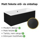 Besco QUADRO Black 155x70 egyenes akril kád lábbal, matt fekete elő- és oldallappal