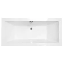 Besco QUADRO Black 155/165/170/175/180 cm hosszú egyenes akril kád lábbal és matt fekete előlappal