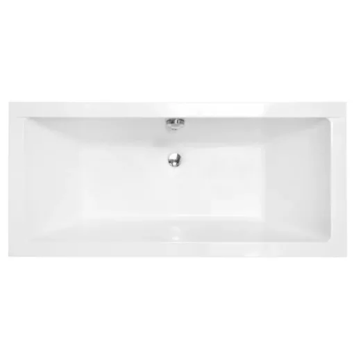 Besco QUADRO Black 155/165/170/175/180 cm hosszú egyenes akril kád lábbal és matt fekete előlappal