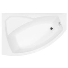 Besco RIMA Black 130x85/140x90/150x95/160x100/170x110 aszimmetrikus íves akril sarokkád lábbal és matt fekete előlappal