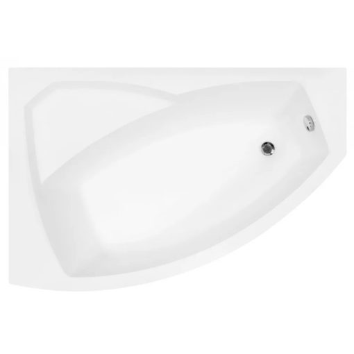 Besco RIMA Black 130x85/140x90/150x95/160x100/170x110 aszimmetrikus íves akril sarokkád lábbal és matt fekete előlappal